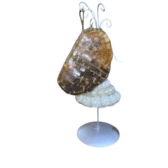 Gorgeous Vintage 1930s Gold Sequin Beaded Zip Clutch w/ Square Mirror Rare Glam - Picture 6 of 9